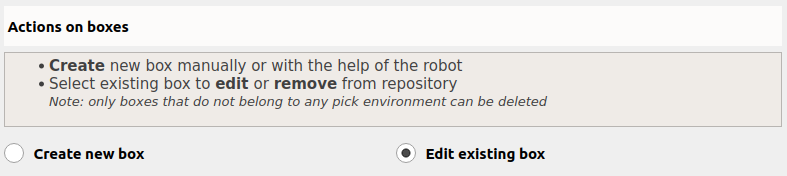 Edit existing box